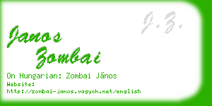 janos zombai business card